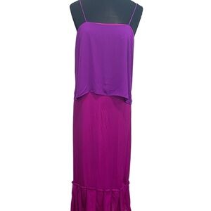 diane von furstenberg Silk Elia Purple midi Dress sz:2